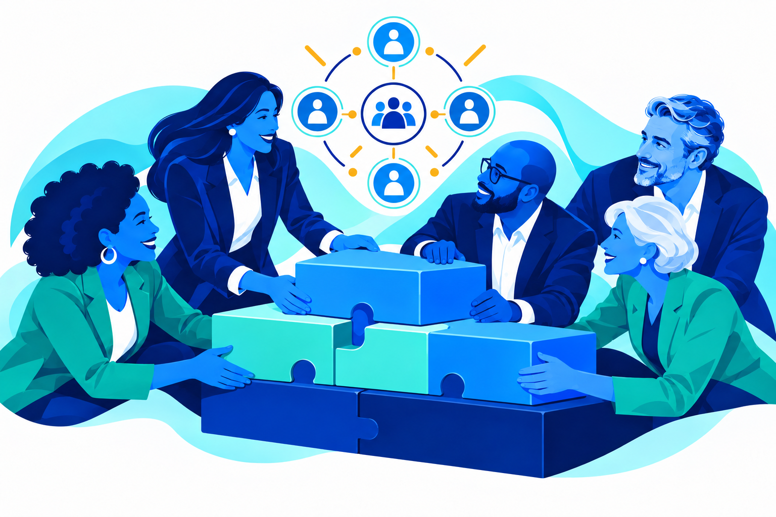 An executive leadership team building a strong shared foundation together