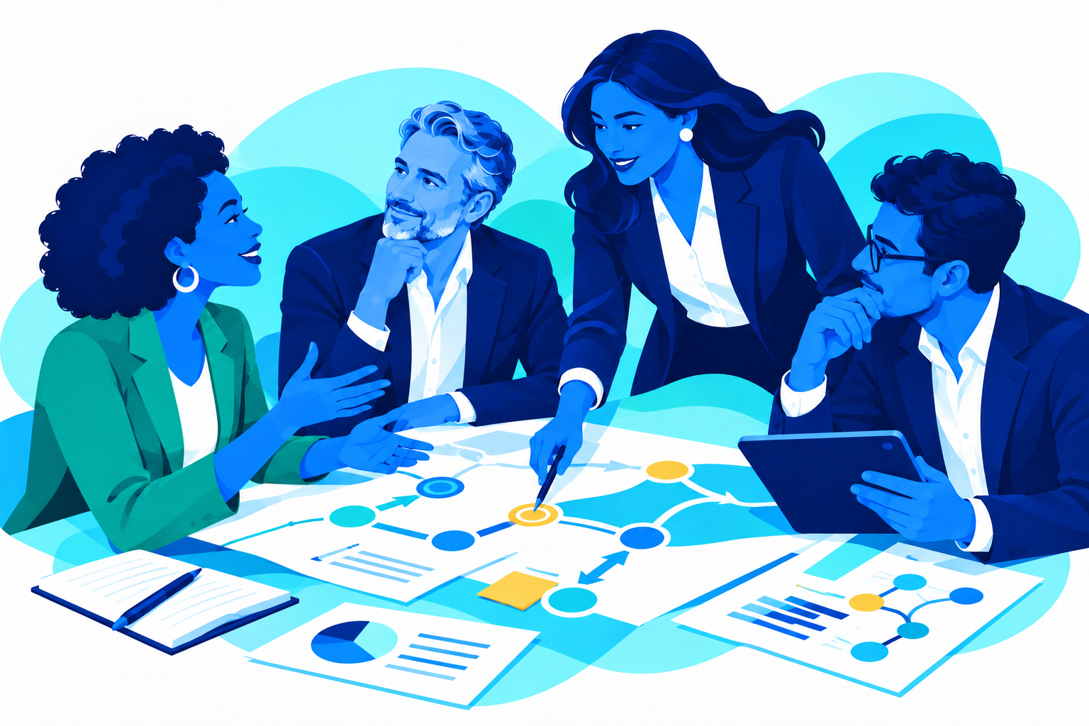 Executive leaders strengthening how they lead while working through a real business priority